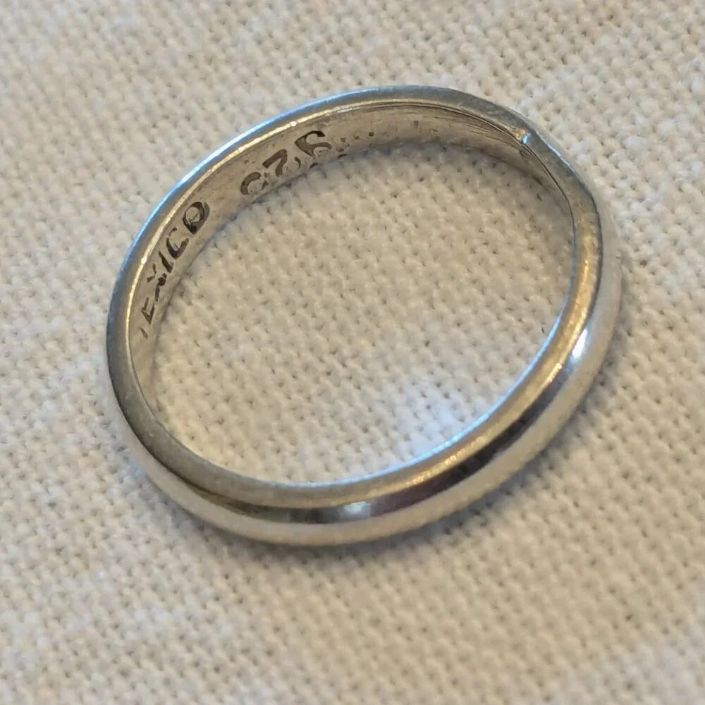 Vintage Taxco Mexico Sterling Silver Band Ring Minimalist 925 Wedding Stackable